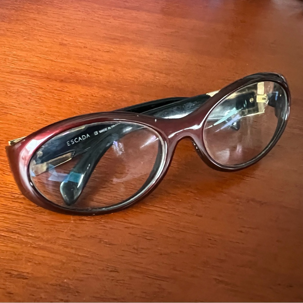 Escada Burgundy Oval Eyeglasses Frames
